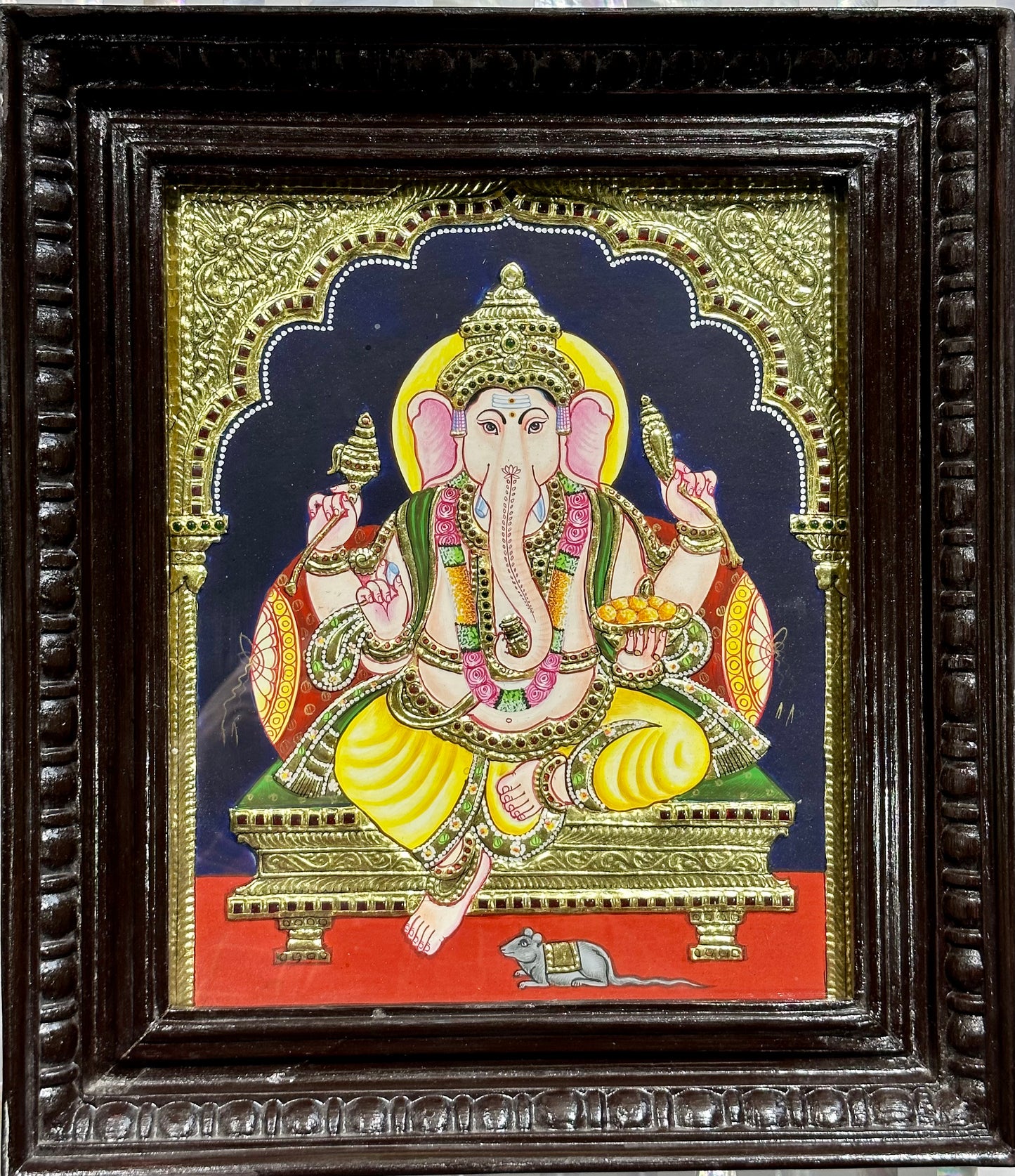 Lord Ganesha Tanjore 13”x15”