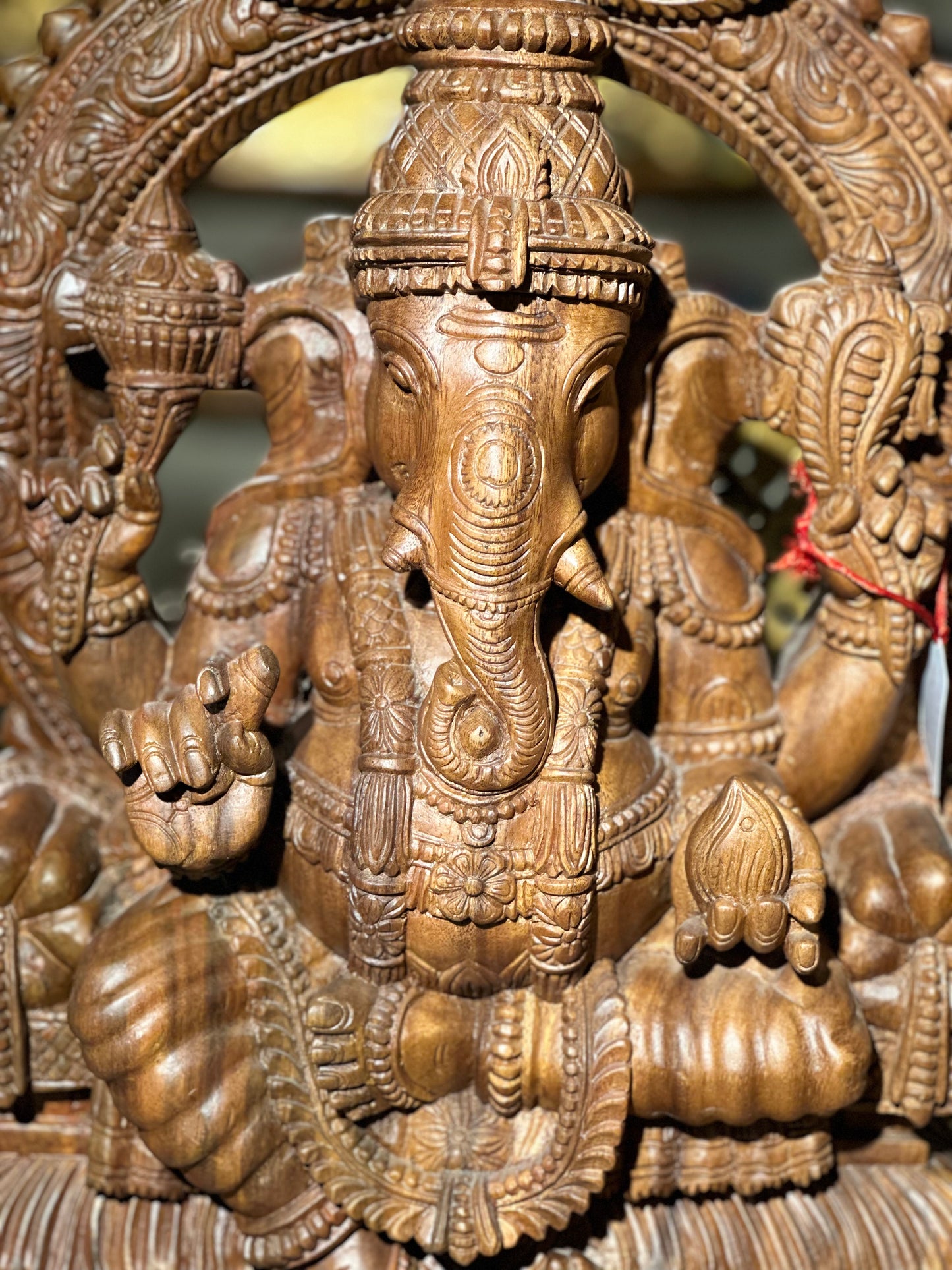 Wooden Ganesha (Rajaganapathy) Handcarved 26"