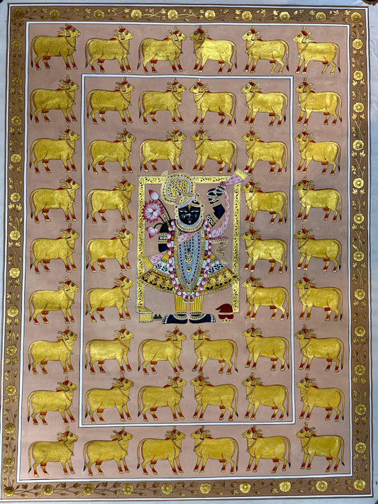 Shrinathji with Cows Pichwai 3x4ft