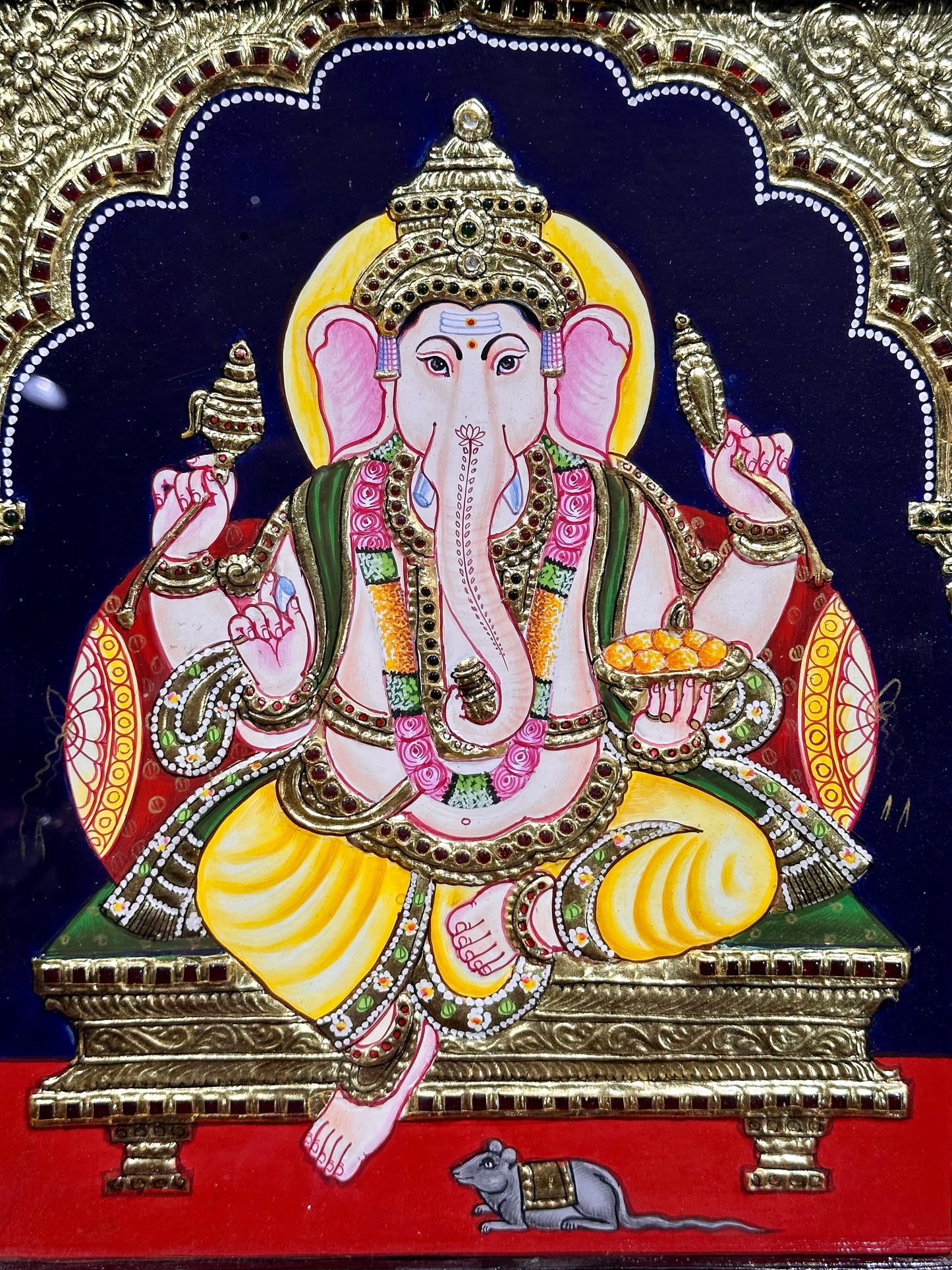 Lord Ganesha Tanjore 13”x15”