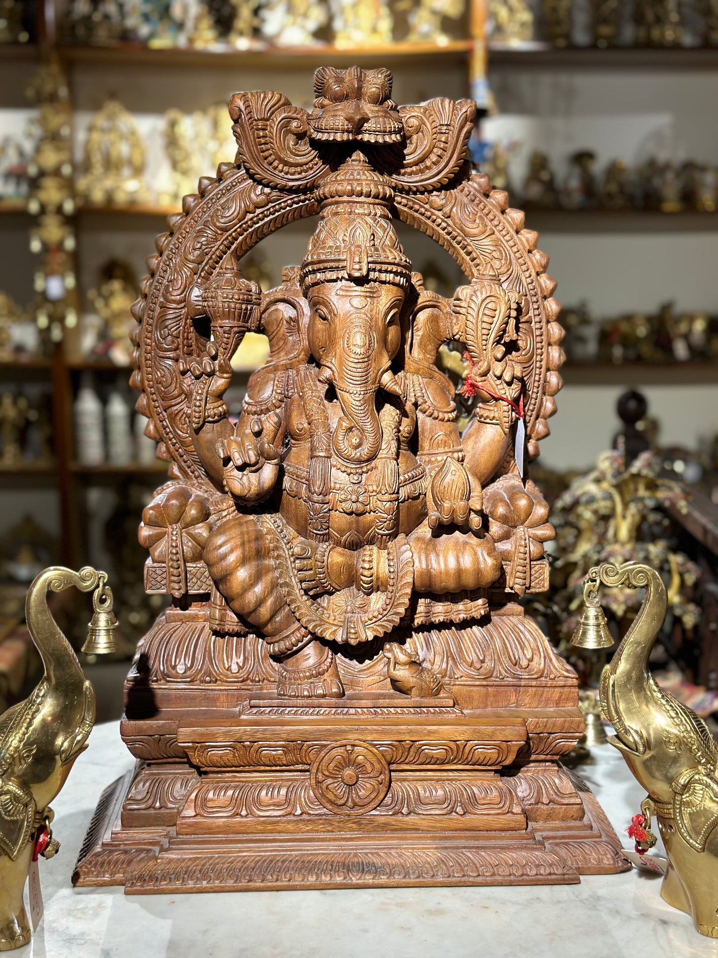 Wooden Ganesha (Rajaganapathy) Handcarved 26"