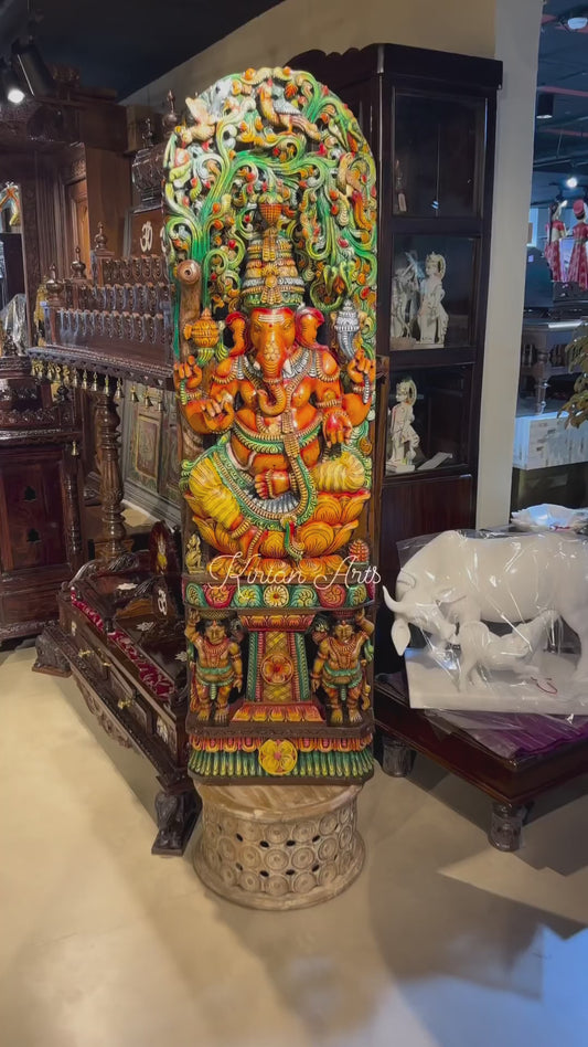 Wood Carved Lord Ganesha 5ft