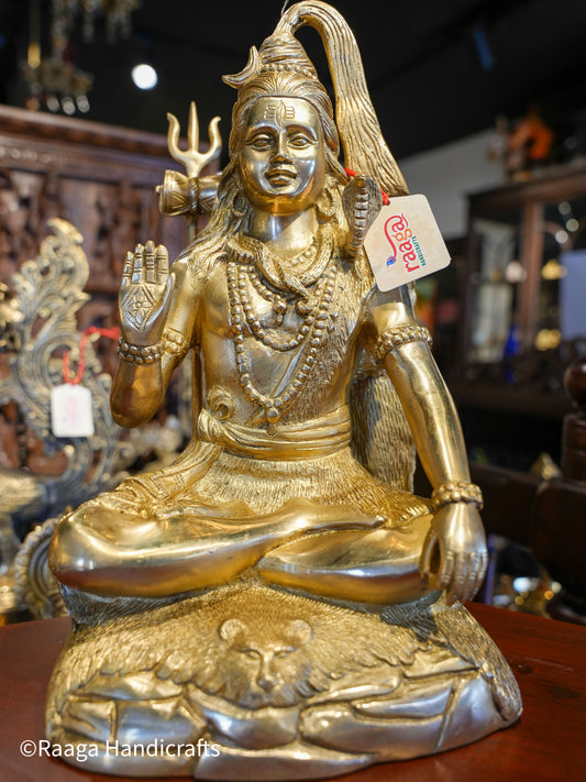 Brass Lord Shiv Idol 13"