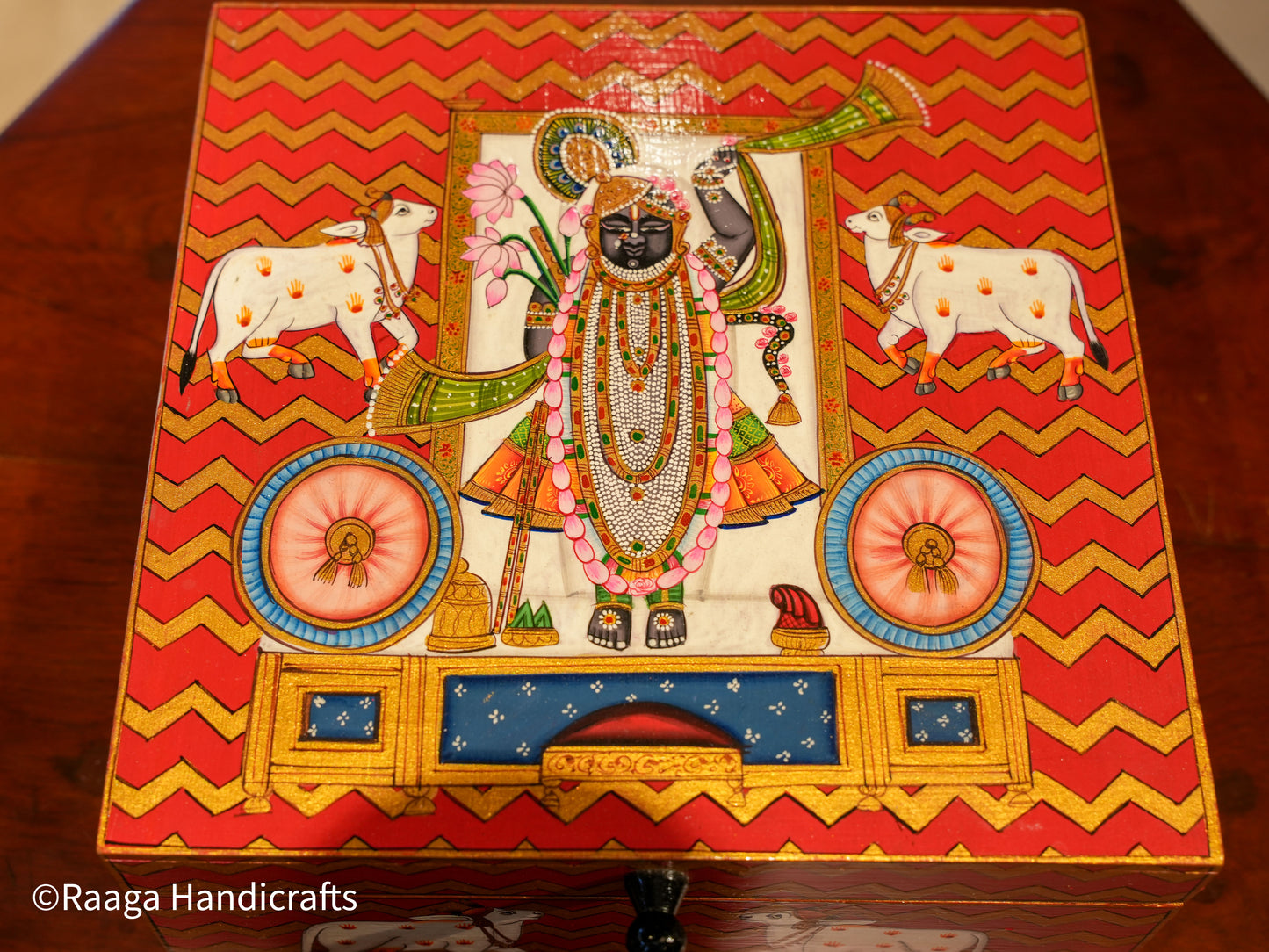 Handpainted Shrinathji Box 10"10"x4"