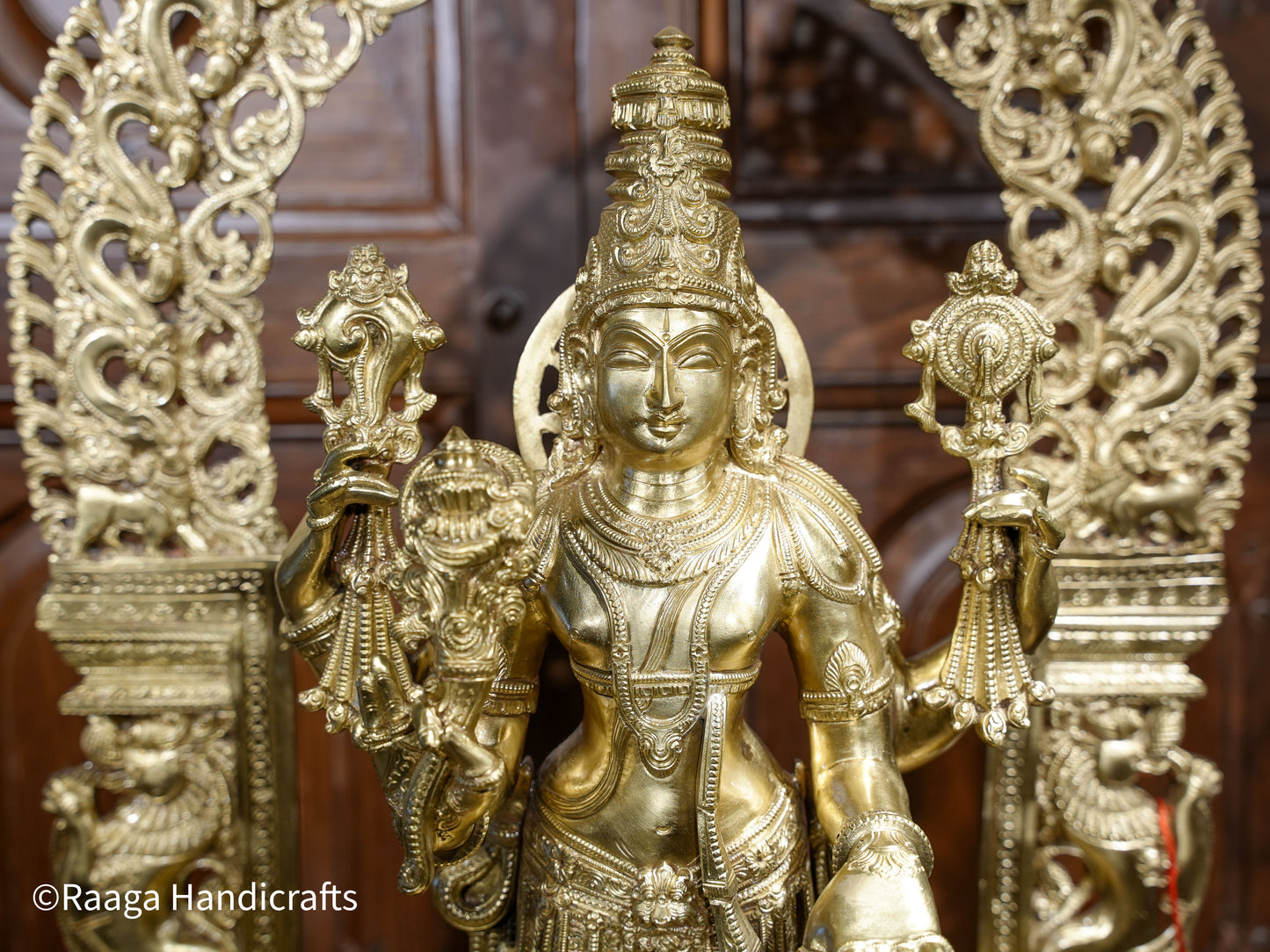 Bronze Fine Carved Lord Vishnu 43"