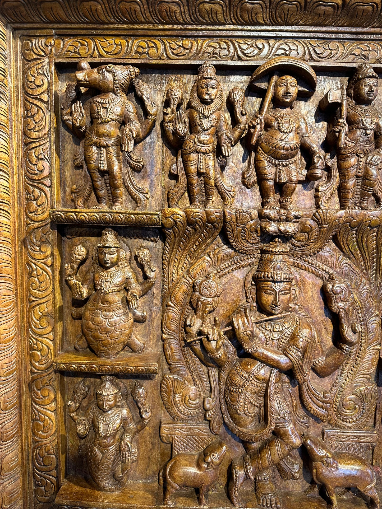 Wooden Dasavataram Panel