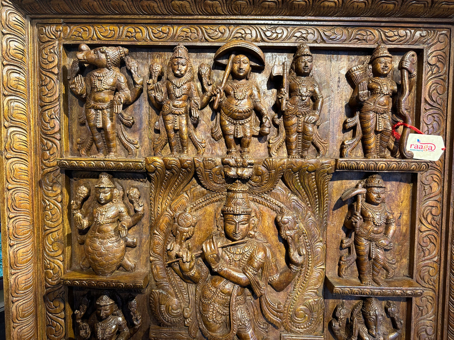 Wooden Dasavataram Panel
